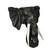 Hand Carved 12 Inch Black Elephant Head Wooden Wall Hanging Décor Main image