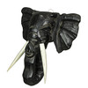 Hand Carved 12 Inch Black Elephant Head Wooden Wall Hanging Décor Additional image