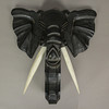 Hand Carved 12 Inch Black Elephant Head Wooden Wall Hanging Décor Additional image