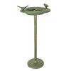 Cast Iron Verdigris Finish Bird Bath Feeder Pedestal Home Garden Decor 20 Inch Additional image