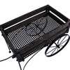 24 Inch Brown Wood & Metal Wagon Planter Indoor Outdoor Rustic Plant Stand Additional image
