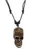 Black Slider Cord Necklace with Brown Skull Pendant Main image