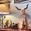 14-Inch Longhorn Steer Skull Resin Home Wall Art Décor Additional image