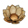 Smoke Brown Capiz Shell Lotus Flower Small Tealight Candle Holder Main image