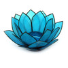 Turquoise Blue Capiz Shell Lotus Flower Small Tealight Candle Holder Main image
