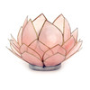 Peach Colored Capiz Shell Opening Lotus Flower Bulb Tealight Candle Holder Main image