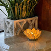 Seafoam Green Capiz Shell Blooming Lotus Flower Blossom Tealight Candle Holder Lifestyle image 1