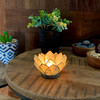 Seafoam Green Capiz Shell Blooming Lotus Flower Blossom Tealight Candle Holder Lifestyle image 3