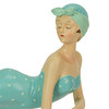 Retro Bathing Beauty Beach Girl Posing In Sage Green Polka Dot Swimsuit Figurine Additional image