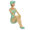 Retro Bathing Beauty Beach Girl Green Polka Dot Swimsuit Resin Figurine Home Decor Main image