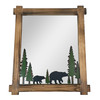 26-Inch High Black Bears Wood and Metal Forest-Inspired Decorative Wall Mirror Main image