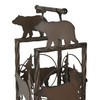 Rustic Metal Brown Bear Floor Standing Toilet Paper Holder With Roll Storage Additional image