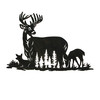 Black Metal Cutout Deer Family Wall Art Décor - Captivating 24.25-Inches Long Additional image