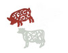Set of 2 Cast Iron Cow and Pig Kitchen Trivets Decorative Wall Hangings Main image