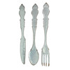Extra Large Galvanized Metal Fork Spoon Knife Farmhouse Kitchen Wall Hanging Set Main image