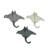 Set of 3 Stingray Wall Hooks - 6.25" - Blue, Gray, White - Coastal Decor Additional image Set of 3 Stingray Wall Hooks - 6.25" - Blue, Gray, White - Coastal Decor Additional image