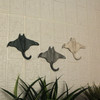 Set of 3 Stingray Wall Hooks - 6.25" - Blue, Gray, White - Coastal Decor Lifestyle image 1 Set of 3 Stingray Wall Hooks - 6.25" - Blue, Gray, White - Coastal Decor Lifestyle image 1