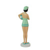 Brunette Bathing Beauty Figurine – Hand-Painted Striped Swimsuit, Coastal Charm Additional image