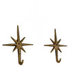 Set of 2 Gold Finish Cast Iron 8-Pointed Atomic Starburst Wall Hooks Additional image