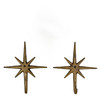 Set of 2 Gold Finish Cast Iron 8-Pointed Atomic Starburst Wall Hooks Additional image