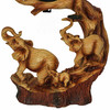 Elephant Family Safari Carved Wood Look Clock Figurine Additional image Elephant Family Safari Carved Wood Look Clock Figurine Additional image