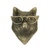 Gold Fox Head Wall Hanging with Spectacles – Whimsical Animal Decor, 6" High Additional image