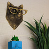 Gold Fox Head Wall Hanging with Spectacles – Whimsical Animal Decor, 6" High Lifestyle image 2