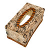Rectangular Birch Bark Style Wood Tissue Box Cover Rustic Tan Decor Additional image