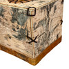Square Birch Bark Wood Tissue Box Cover Rustic Tan Freestanding 5.5 In Additional image