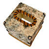 Square Birch Bark Wood Tissue Box Cover Rustic Tan Freestanding 5.5 In Additional image