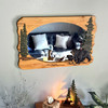 Rustic Bear Wood Wall Mirror Lodge Cabin Wildlife Brown Hanging Decor Lifestyle image 2