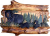 Bear Family in Forest Wall Art – 36" x 23" Main image