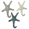 Set of 3 Cast Iron Nautical Starfish Decorative Wall Hooks Hangers 4 Inches Additional image