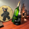 Black Bear Wine Bottle Holder Resin Decor, Rustic Cabin Gift & Tabletop Accent Lifestyle image 1
