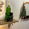 Black Bear Wine Bottle Holder Resin Decor, Rustic Cabin Gift & Tabletop Accent Lifestyle image 2