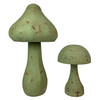 Set of 2 Green Metal Mushrooms, Indoor Outdoor Rustic Garden Decor, 9” & 16” Additional image