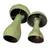 Set of 2 Green Metal Mushrooms, Indoor Outdoor Rustic Garden Decor, 9” & 16” Additional image