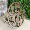 Mid-Century Modern Cast Iron Circles & Squares Hose Holder – Bronze Finish Lifestyle image 1