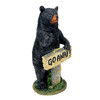 Rude Black Bear Statue with Go Away Sign 15" Resin Outdoor Garden Cabin Decor Additional image