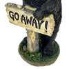Rude Black Bear Statue with Go Away Sign 15" Resin Outdoor Garden Cabin Decor Additional image