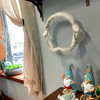 Replica Shark Jaw Wall Sculpture Resin Coastal Nautical Decor 16" Off-White Art Lifestyle image 1