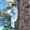 Set of 2 Spiral Capiz Shell Wind Chimes, White & Blue Green, 29" Coastal Décor Lifestyle image 1