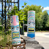Set of 2 - 20" Pastel Pink & Blue Tiki Masks Wood Wall Decor Indoor/Outdoor Lifestyle image 2