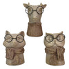 Set of 3 Bespectacled Animal Vases Fox Owl Deer Gold Accent Knit Scarves Glasses Additional image
