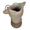 Bespectacled Deer Cement Vase 8.7" Gold Accents Knit Scarf Real Wire Glasses Additional image