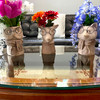 Bespectacled Fox Cement Vase 8.25in – Cute Fox Planter, Animal Flower Pot, Gift Lifestyle image 4