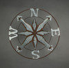 Distressed Galvanized Zinc Finish Compass Metal Wall Hanging 24 Inch Diameter Additional image