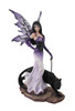 Purple Fairy Walking w/Black Panther Pet Statue Main image