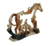 Horse and Cowboy Faux Wood Carving Statue Additional image