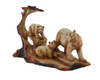 Mother Bear and Cubs Carved Wood Look Resin Statue Additional image